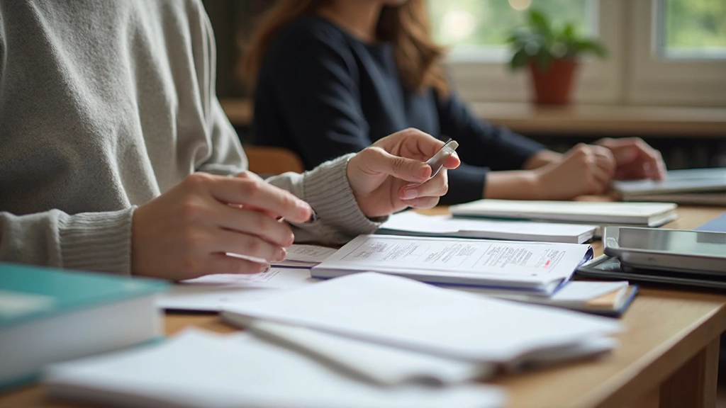 Afbeelding van verschillende leerstrategieën: boeken, digitale apparaten, gesprekken, en notities voor woordenschatuitbreiding