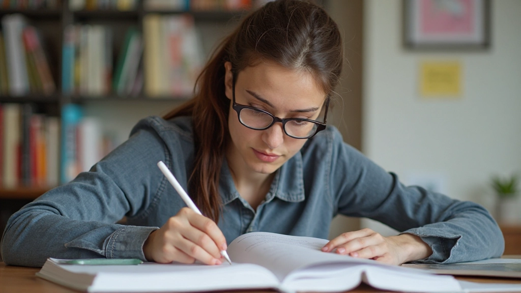 Persoon bestudeert Nederlandse grammaticaregels aan een bureau met leerboeken