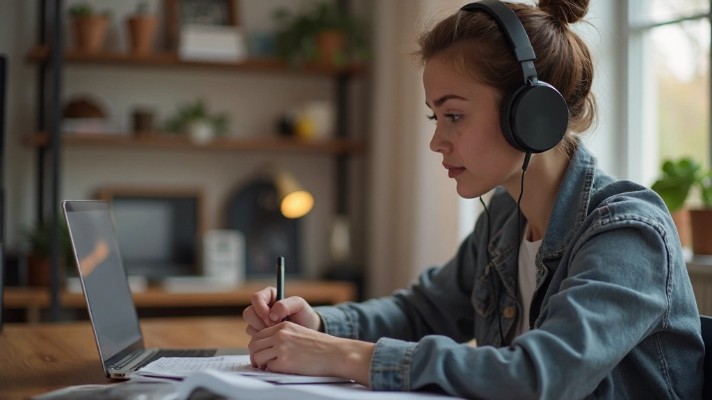 Actief luisteren naar Nederlandse sprekers met koptelefoon en notities